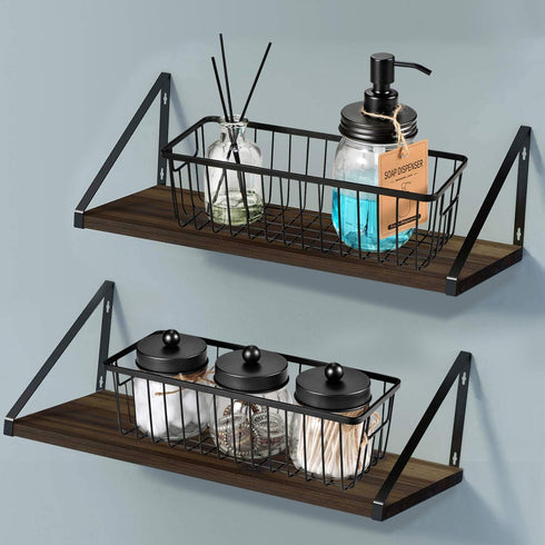 SheeChung Farmhouse Decor Metal Wire Bathroom Storage Organizer Basket Bins - for Cabinets, Shelves, Closets, Vanity
