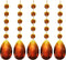 PATIKIL Teardrop Crystal Chandelier, 5 Pack 135mm Length Prisms Part Dark Amber