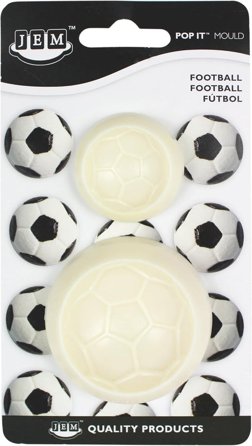 JEM Pop It Football Shaped Mold for Cake Decorating, Set of 2, Small & Large Sizes