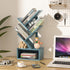 Shelf,5 SHEEPAM Small Tree Book Tier Black Tree Bookshelf,Blue Desktop Bookcase,Modern Desk Display Storage