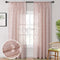 MYSKY HOME Pom Pom Pink Sheer Curtains for Bedroom Girls Room Dusty