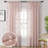 MYSKY HOME Pom Pom Pink Sheer Curtains for Bedroom Girls Room Dusty