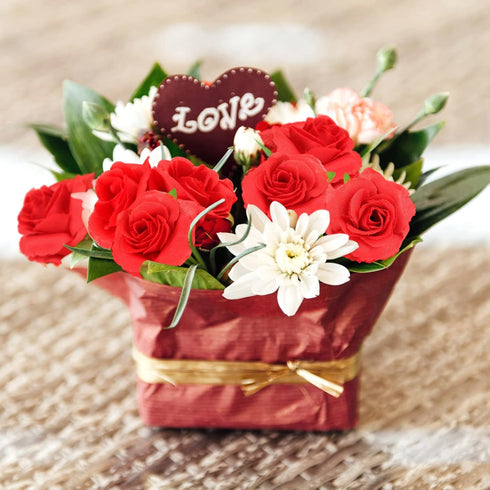 Kesoto 50pcs Artificial Red Roses Buds - 1.6" Small Silk Fake Flower Heads for Decoration, Crafts, Wedding