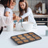 Tiawudi 2 Pack Brownie Pan, Non-stick Baking Bread Pan, Heavy Duty Carbon Steel Mini Muffin Pan