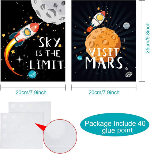 9 8 10 Inch Blulu Pieces Outer Space Decor for Kids Room Boy Bedroom Space Posters x Cute Inspirational Art Decoration