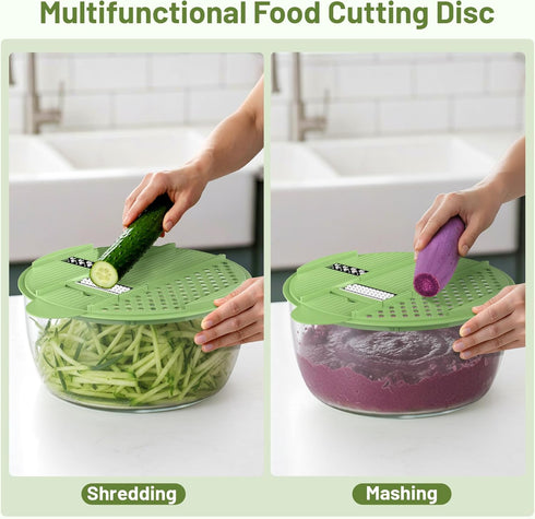 SmartTrends 5.3 4 Salad Spinner, QT Lettuce Spinner with Strainer, Fruit Cleaner with Replaceable Blade for Shredding