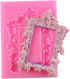 Mujiang Baroque Style Fondant Molds - Curlicues Scroll Lace Photo Frame Silicone Molds Set of 4