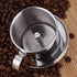 Vietnamese Coffee Drip Filter, Stainless Steel Pour Over Coffee Dripper, Portable Infuser for Camping (Silver)