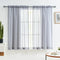 MYSTIC-HOME Sheer Curtains - 45 Inch Length Rod Pocket Voile Drapes for Living Room, Set of 2, Silver Grey