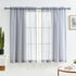 MYSTIC-HOME Sheer Curtains - 45 Inch Length Rod Pocket Voile Drapes for Living Room, Set of 2, Silver Grey