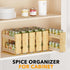 7.3" 2 Drawers(3" 2-Tier, SpaceAid Bamboo Pull Out Spice Rack Organizer for Cabinet, Heavy Duty Slide Out Seasoning