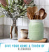 Comfify Wide Mouth Mason Jar Utensil Holder, Decorative Kitchenware Organizer Crock, Green, Large Size 7" Height