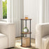 GHIMIGN 11.8'D 3-Tier Round Drink Table - Small Side Table with Wood Legs, End Table for Small Space, Balcony & Office