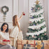 CCINEE 33FT Christmas Tinsel Garland, White Metallic Twist Garland with Snowflakes for Home Decoration