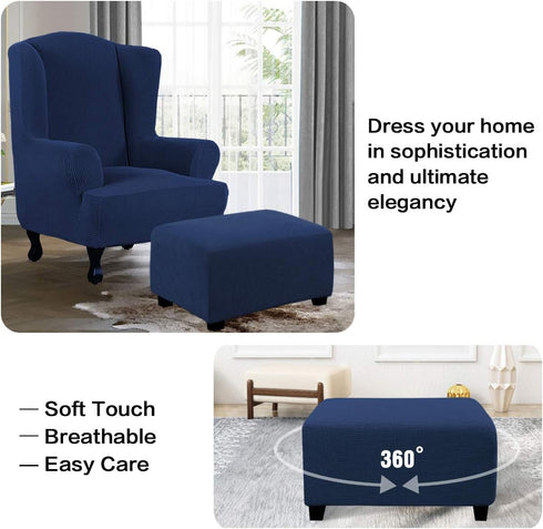 29"-34" H.VERSAILTEX Ottoman Cover Slipcover Rectangle Fit Length Footrest Sofa Slipcovers Stool Cover Footstool