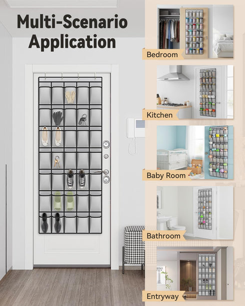 2 Pack 35 4 Closets, dodowin Over the Door Shoe Organizers, - Deep Mesh Pockets Each, Over The Door Shoe Rack