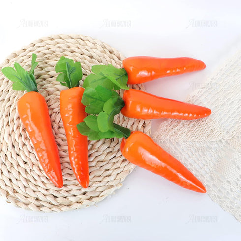 5 Pack AUEAR, Artificial Carrots Plastic Carrot Simulation Fruits Lifelike Fake Vegetables Model Teaching Photo