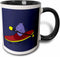 3dRose Funny Goldfish Wearing Santa Claus Hat Christmas Art, Two Tone Black Mug, 11 oz