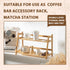 1 2 Countertop (Wood,17.7 Inch) Yalikop Pcs Tier Matcha Station Shelf Bamboo Coffee Mug Stand Storage Rack, Double