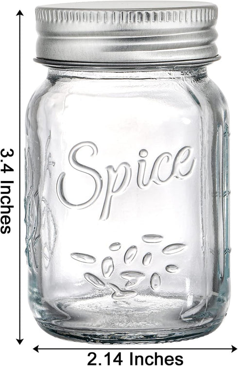 30 Pack 4 Oz Coloch Glass Mason Spice Jar with Shaker Lids& Labels, Empty Spice Bottle Mini Mason Jars with Airtight