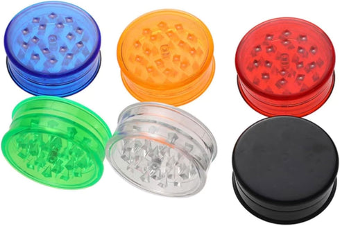 Omypuehen 12 Pack 2.3in Herb Grinder, Small Spice Grinder With Storage, Portable And Disposable Plastic Grinder,Mix