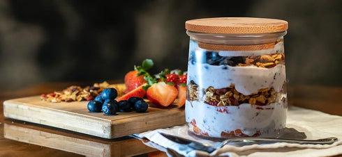 Set 8 Pack Oui Yogurt Bamboo Jar Lids With Silicone Sealing Rings - Leaves Pattern for Glass Storage