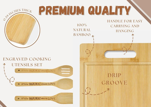 INNObeta Papaw Gifts Bamboo Cutting Board for Grandpa, 11.41"x8.66", Perfect for Father's Day and Christmas