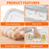 2 Pack 48 MesRosa Deviled Egg Containers with Lid and Handle, Durable Clear Plastic Deviled Egg Carrier Storage Eggs