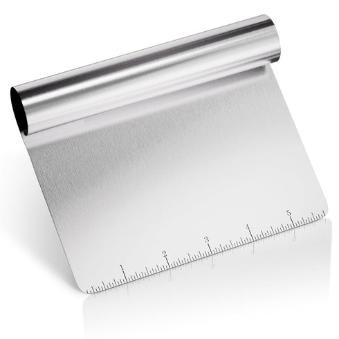 Bench Scraper Kitchen Tool – Multipurpose Pastry Scraper with Measuring Scale, Pizza & Bread Dough Cutter, Stainless