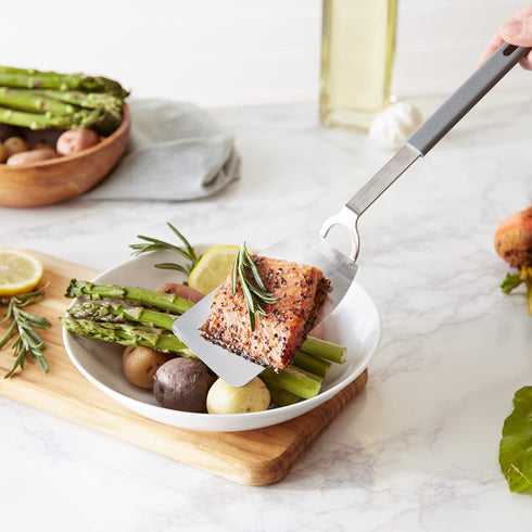 RSVP International Kitchen Tool Collection, Flexible Stainless Steel Spatula, Dishwasher Safe