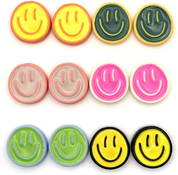 12PCS Colorful Decorative Smiling Face Fridge Magnets, Cute Whiteboard Magnets for Office Cabinets and Dishwasher