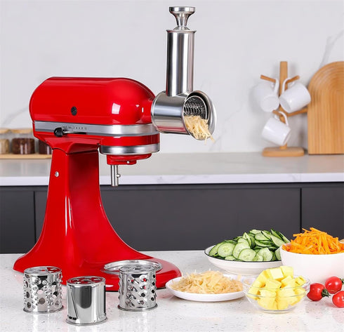 Stainless Steel Slicer Shredder Attachment for KitchenAid Mixer, Cheese Grater Attachment, Food Slicer for KitchenAid