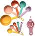 Plastic Measuring Cups and Spoons Set - 10 Pcs Colorful Kitchen Measuring Tools, Engraved Metric/US Markings, Stackable
