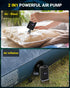 Portable Air Pump for Inflatables, Electric Mattress Pump with 3000mAh Battery for Camping and Pool Floats