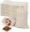 40 Pcs Empty Spice Bags for Cooking Soup, Reusable Tea Bags for Loose Tea, 4x6 Inch Natural Muslin Drawstring