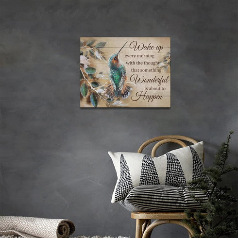 Rustic Hummingbird Wall Art Canvas Prints, Framed Modern Pictures for Bedroom, Living Room, Bathroom, 16"x12"
