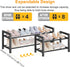 2-Tier (17.5"-30.7") Closet, Detsuk Expandable Shoe Rack Adjustable Heavy-Duty Metal Shoe Organizer Shelf for Entryway