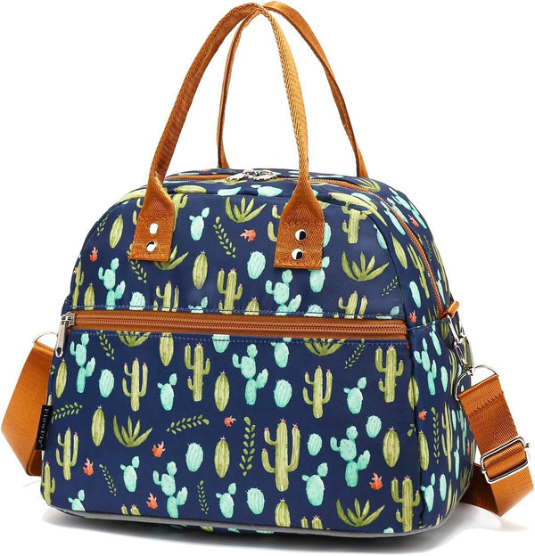 FlowFly Large Insulated Lunch Bag with Shoulder Strap for Men, Women, Kids, Reusable Tote, Freezable Meal Prep