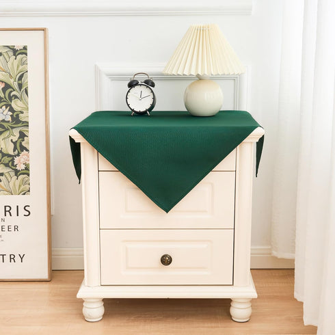 2 Pack 24X24 Inch Small Square Table Cloth Green Tablecloth Washable Polyester Solid Table Cover for Night Stand End