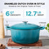 6 Onader Enameled Cast Iron Dutch Oven, QT Dutch Oven Pot with Lid, Heavy Duty Cookware for Sourdough Bread Baking