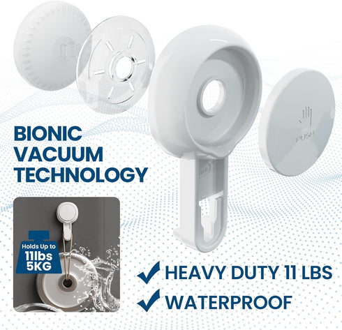 TAILI 4 Pack Suction Towel Hook for Bathroom, Damage-Free Hanging Hooks for Inside Shower Wall, Powerful Vacuum Suction