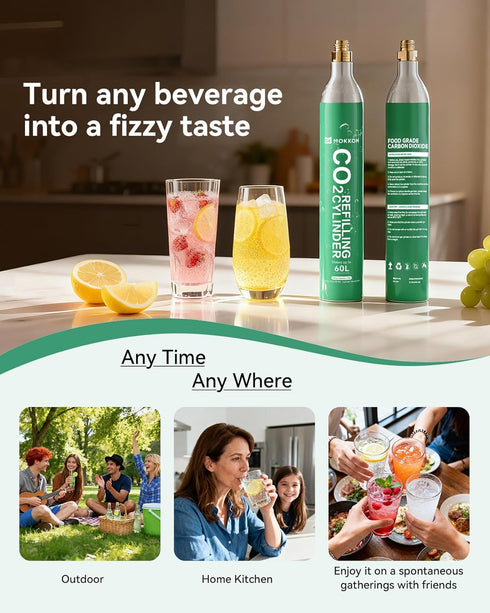 CO2 CO2 CO2 (1PCS) MOKKOM Cylinder for Soda Maker, Exchange Canister, Threaded Style, Compatible with All 'Screw-In'