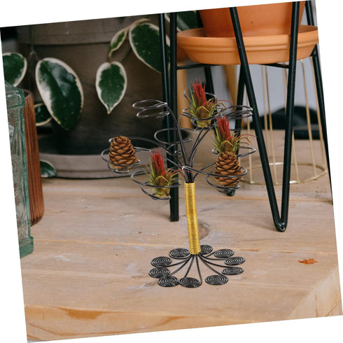 Yardwe Aluminum Wire Flower Stand, Air Plant Planter Holder for Tabletop Display and Decoration