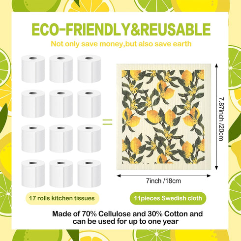 6 Patelai Pcs Swedish Dishcloth for Kitchen Fruit Swedish Dish Towels Swedishs Dish Cloths Absorbent Reusable Paper