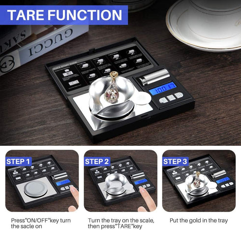 THINKSCALE Milligram Scale, 50g/0.001g Digital Jewelry Scale for Powder, Medicine, Gold, Gem, Reloading