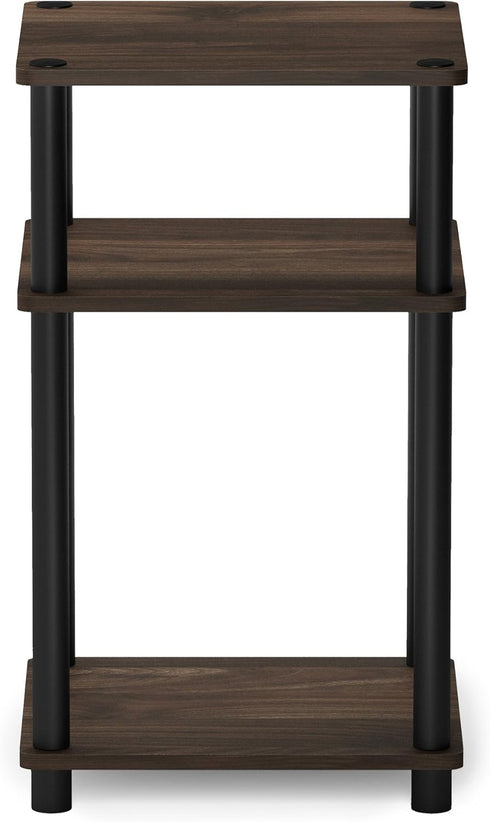 3-Tier 2-Pack, Furinno Just Turn-N-Tube End Table / Side Table / Night Stand / Bedside Table with Plastic Poles