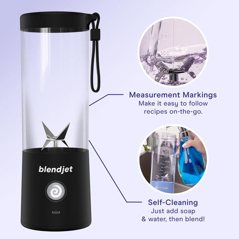 BlendJet Portable Blender - 16oz BlendJet 2 Cordless Mini Travel Blender, USB-C Rechargeable & Self Cleaning, Mint