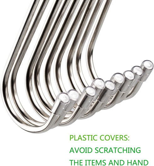 20 Pack 3.4" S Shaped Hooks, Stainless Steel Metal Hangers for Kitchen, Work Shop, Bathroom, Garden