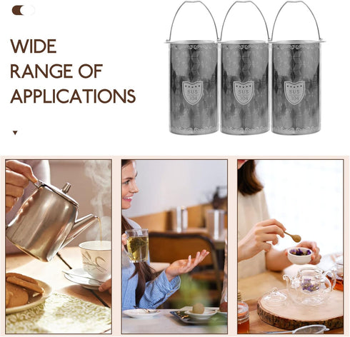 Luxshiny 3pcs Tea Strainers for Loose Tea, Stainless Steel Mesh Strainer, 9cm Tea Infuser Insert for Teapot Mug Cup