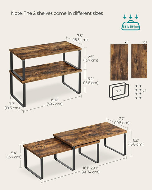 Set 4 Counter UKCS022X01 SONGMICS Cabinet Organizer Shelf, of Kitchen Shelves, Kitchen Storage, Spice Rack, Stackable